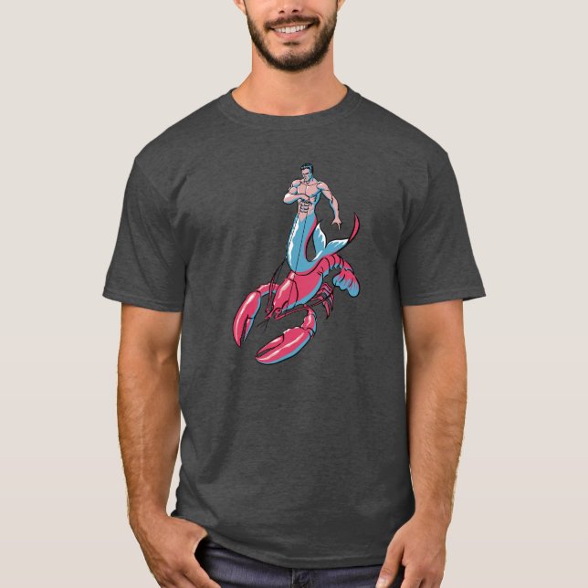 Merman Riding Lobster T-Shirt (Front)
