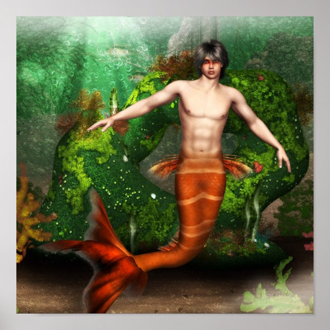 Merman Swimming Poster (Front)