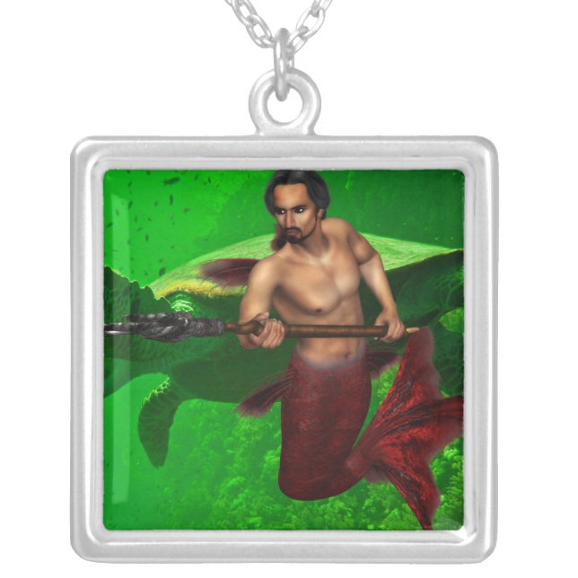 Merman with Sea Turtle Necklace (Front)