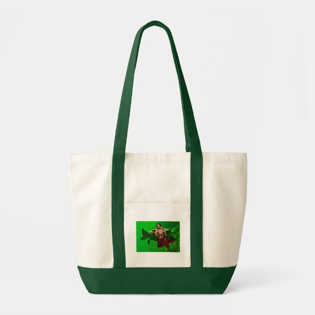 Merman with Sea Turtle Tote Bag (Front)