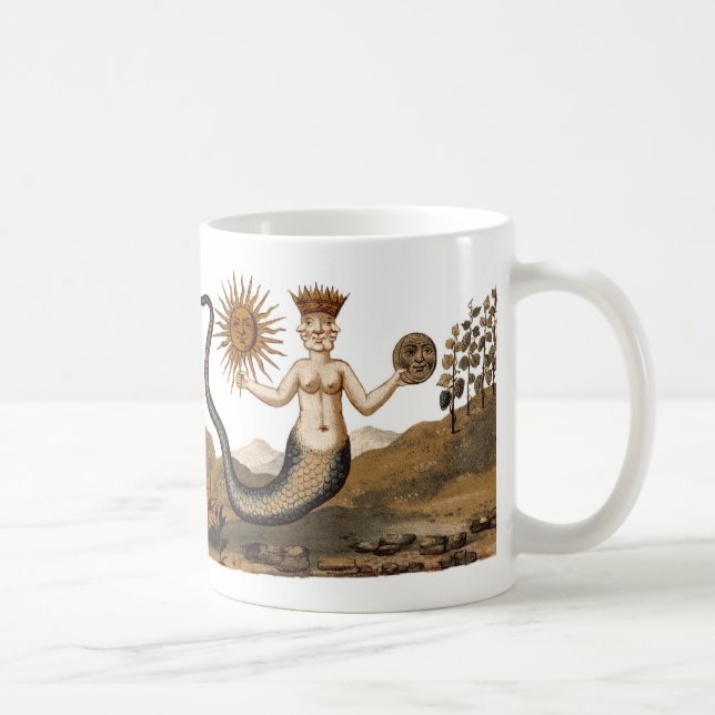 Merman with Sun and Moon Coffee Mug (Right)
