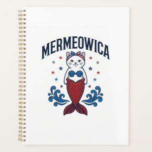 Mermeowica Patriotic Cat Mermaid Shirt Design_1 Planner