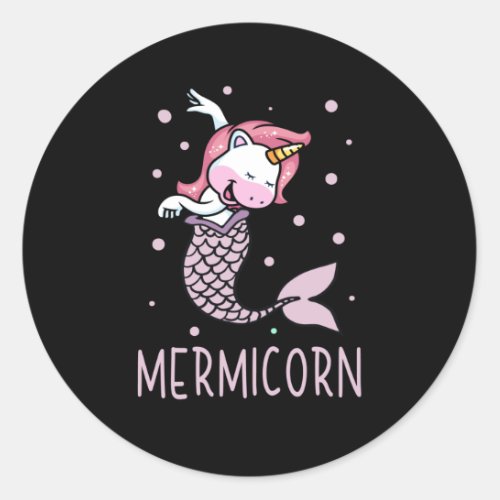 Mermicorn Unicorn Mermaid Mythical Creature Classic Round Sticker