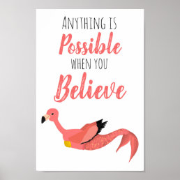 Mermingo: Mermaid Flamingo Inspirational Quote Poster
