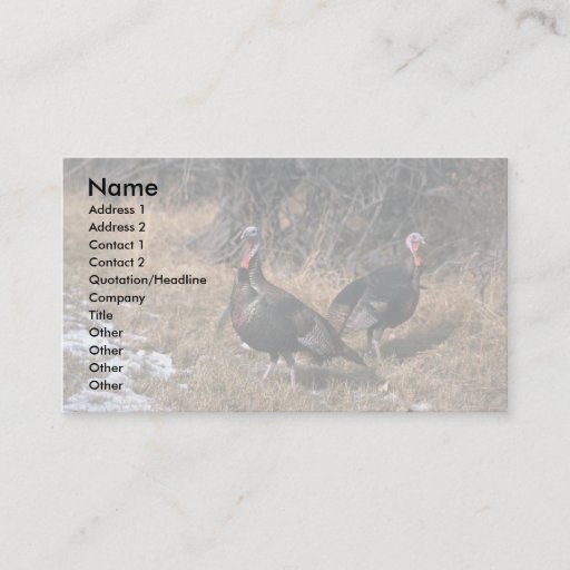Customizable Merriams wild turkeys, gobblers business card templates