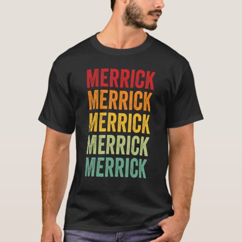Merrick County Nebraska Rainbow Text Design T_Shirt