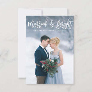 Merried & Bright holiday wedding announcement