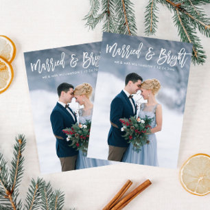 Merried & Bright holiday wedding announcement