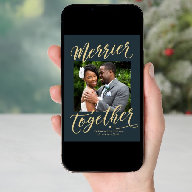 Merrier Together Family or Newlywed Holiday Card (Front Digital)