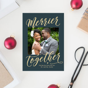 Merrier Together Family or Newlywed Holiday Card