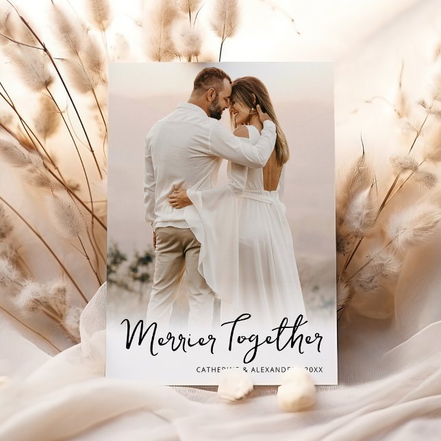 Merrier Together Photo Christmas Holiday Card (Creator Uploaded)