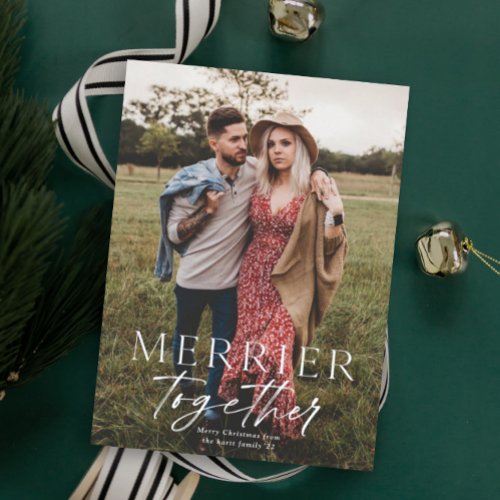 Merrier Together Script Photo Christmas Card
