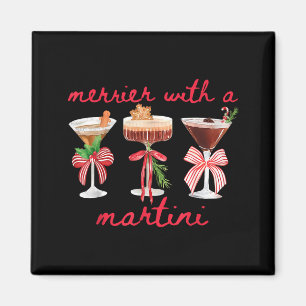 Merrier With A Martini Funny Bachelorette Merry Ch Magnet