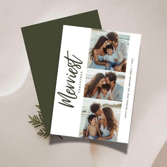 Merriest Christmas Beachy Family Photo Maritime Holiday Card (Creator Uploaded)