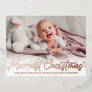 Merriest Christmas Birthday Announcement Photo