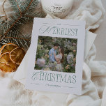 Merriest Christmas Bold Typography Letterpress Photo Cards<br><div class="desc">Elegant 'Marriest Christmas' photo card with a minimalist layout and one photo.</div>