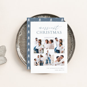 Merriest Christmas Elegant 6 Photo Collage Holiday Card