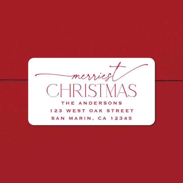 Merriest Christmas Elegant Holiday Return Address Label (Creator Uploaded)