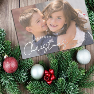 Merriest Christmas Family Joy Christmas Foil Holiday Card