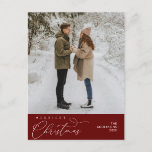 Merriest Christmas Family Photo, Romantic Greeting Postcard