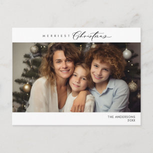 Merriest Christmas Family Photo, Winter Happiness Postcard