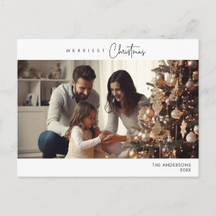 Merriest Christmas Family Photo, Winter Happiness Postcard