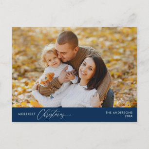 Merriest Christmas Family Photo, Winter Happiness Postcard