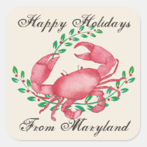 Merriest Christmas from Maryland Crab Square Sticker