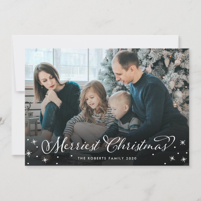 Merriest Christmas Full Bleed Photo Card (Front)
