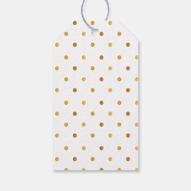 Merriest Christmas Gold Polka Dots Gift Tags