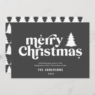Merriest Christmas graphic typography non photo Fo Holiday Card
