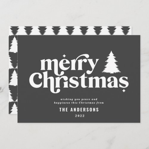 Merriest Christmas graphic typography non photo Fo Holiday Card