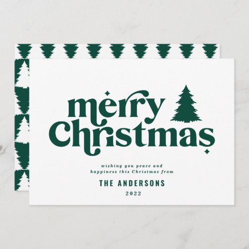 Merriest Christmas graphic typography non photo  H Holiday Card