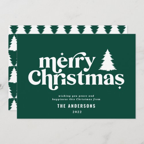 Merriest Christmas graphic typography non photo  Holiday Card