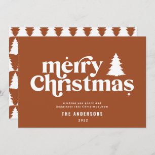 Merriest Christmas graphic typography non photo Holiday Card