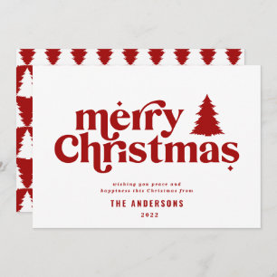 Merriest Christmas graphic typography non photo Holiday Card