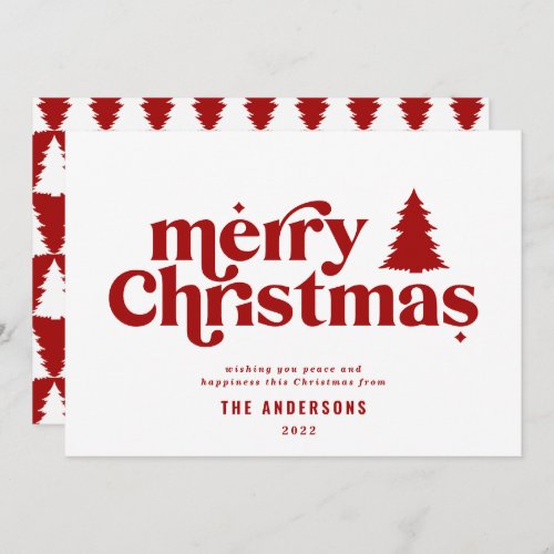 Merriest Christmas graphic typography non photo  Holiday Card