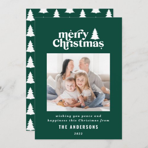 Merriest Christmas graphic typography photo  Holid Holiday Card