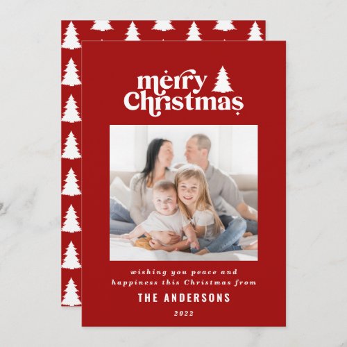 Merriest Christmas graphic typography photo  Holid Holiday Card