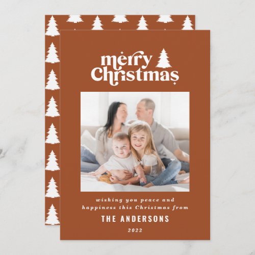 Merriest Christmas graphic typography photo  Holiday Card