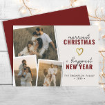 Merriest Christmas | Modern Boho 3 Photo Collage Holiday Card<br><div class="desc">Send your warmest holiday wishes with the Merriest Christmas Modern Boho 3 Photo Collage Holiday Card. Featuring a sleek, minimalist design with a touch of boho charm, this card allows you to showcase three of your favorite family photos in a unique and stylish layout. Whether you’re highlighting cherished memories from...</div>