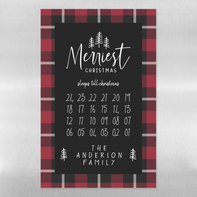 Merriest Christmas modern rustic farmhouse Magnetic Dry Erase Sheet (Vertical)