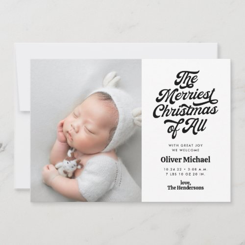 Merriest Christmas New Baby  Holiday Card