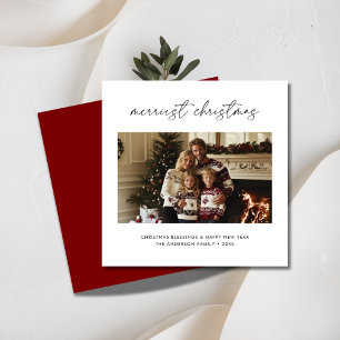 Merriest Christmas New Year With Blessings Photo Holiday Card