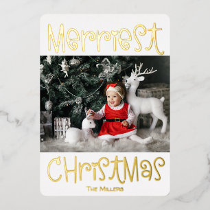 Merriest Christmas Photo Foil Holiday Card