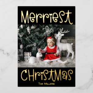 Merriest Christmas Photo Foil Holiday Card