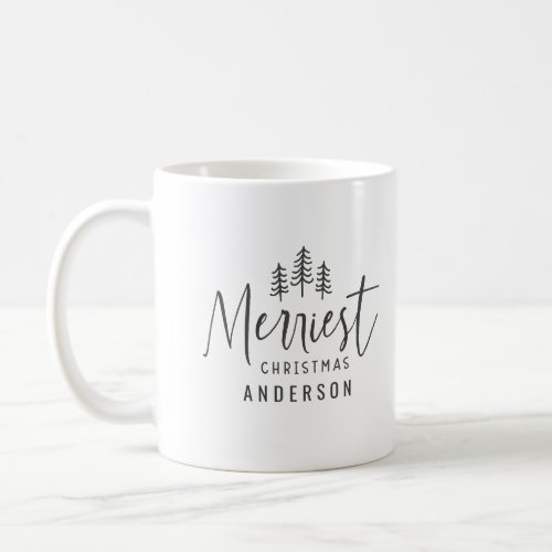 Merriest Christmas photo modern script photo Coffee Mug