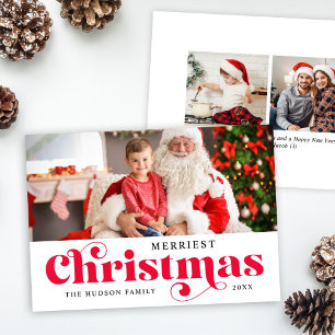 Merriest Christmas Script Letterpress Photo Cards