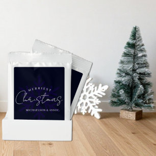 Merriest Christmas Snowflake Navy Blue Hot Chocolate Drink Mix