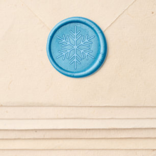 Merriest Christmas Snowflake Navy Blue Wax Seal Sticker
